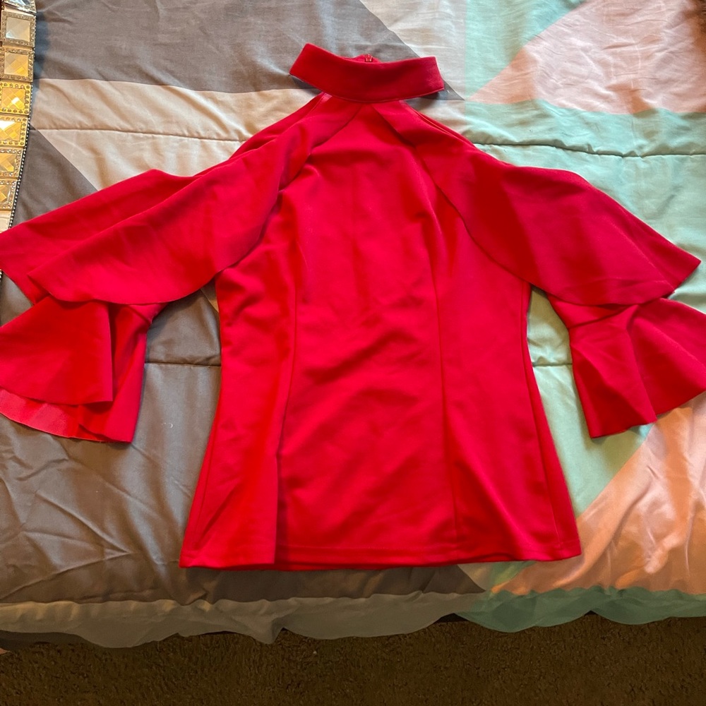 Bright red flared top